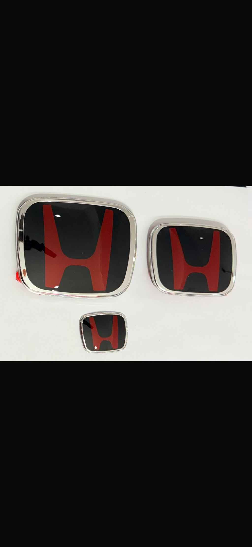 Type R-Style Red & Black Gloss Emblem Set for Honda | Premium JDM Replacement Badge