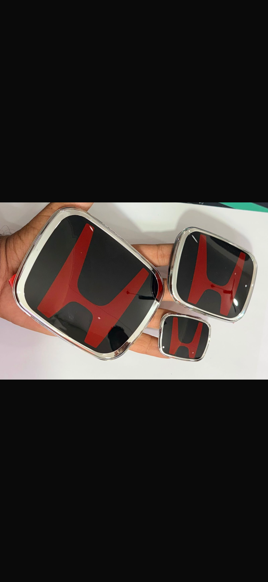 Type R-Style Red & Black Gloss Emblem Set for Honda | Premium JDM Replacement Badge