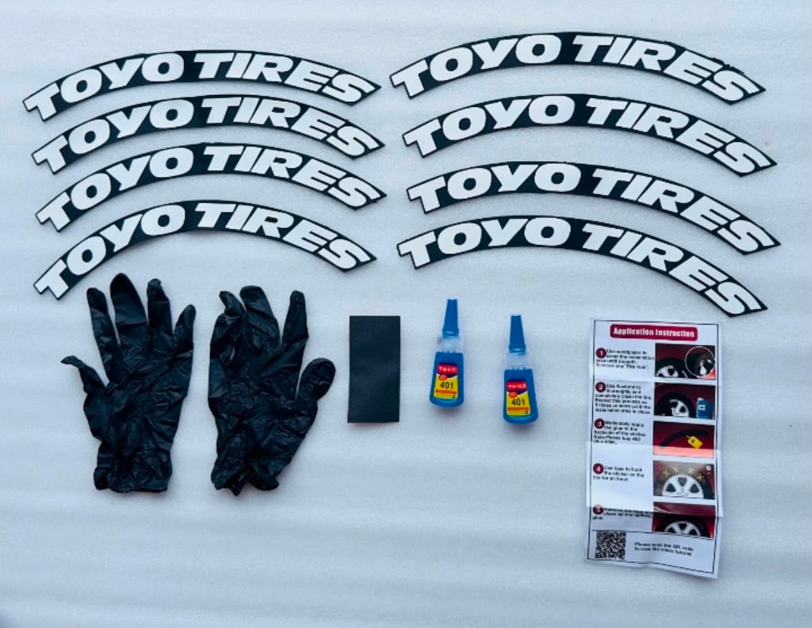 Premium 3D Rubber Tire Sticker Kit – Universal, Waterproof Custom Decals (Set of 4)