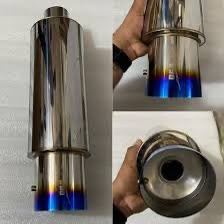 HKS-Style Universal Single-Tip Free-Flow Exhaust Muffler | Burnt Finish