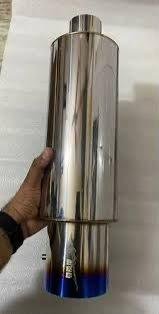 HKS-Style Universal Single-Tip Free-Flow Exhaust Muffler | Burnt Finish