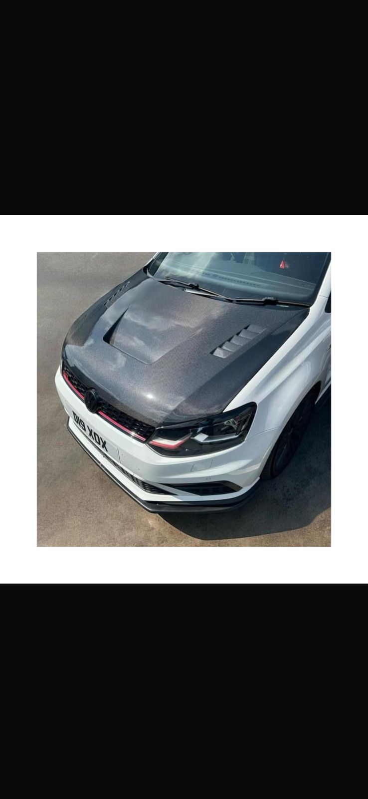 Alpha-Style Real Carbon Fiber Hood for VW Polo | Premium Aggressive Styling