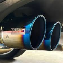 HKS-Style Universal Dual-Tip Performance Exhaust Muffler | Burnt Finish Steel