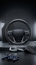 Universal Carbon Fiber & Alcantara Sport Steering Wheel Cover (2-Piece Grip Set)
