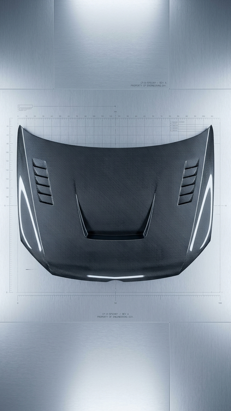 Alpha-Style Real Carbon Fiber Hood for VW Polo | Premium Aggressive Styling