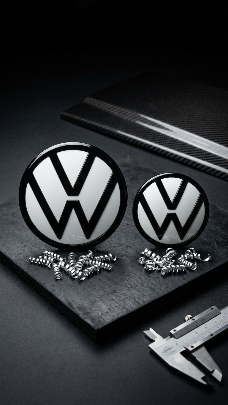 Premium Stealth Full Replacement Logo Set for VW Virtus | Carbon Black / Carbon Finish / White & Black