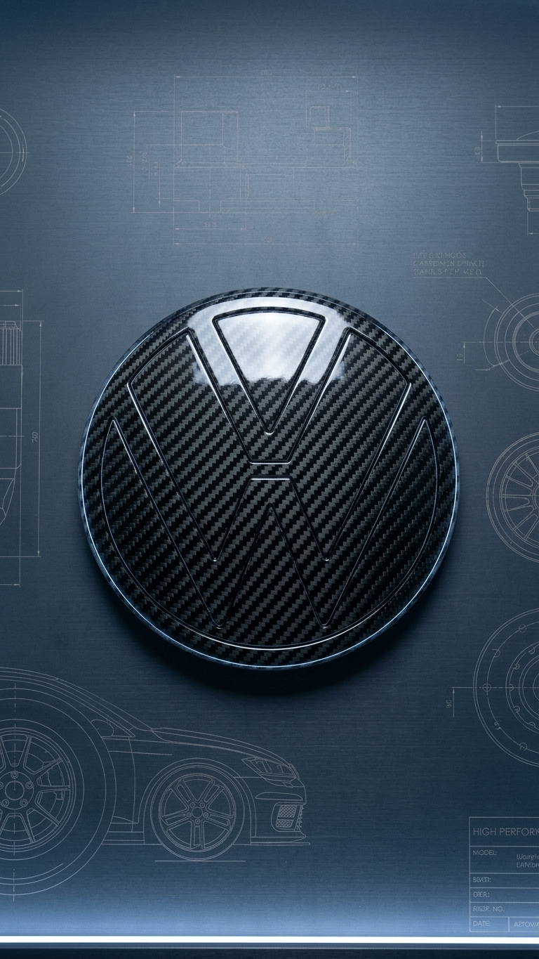 Premium Stealth Full Replacement Logo Set for VW Virtus | Carbon Black / Carbon Finish / White & Black