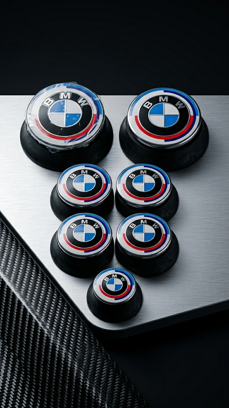 Premium 7-Piece Full Replacement Emblem Kit for BMW | Hood, Trunk, Steering Wheel & Wheels
